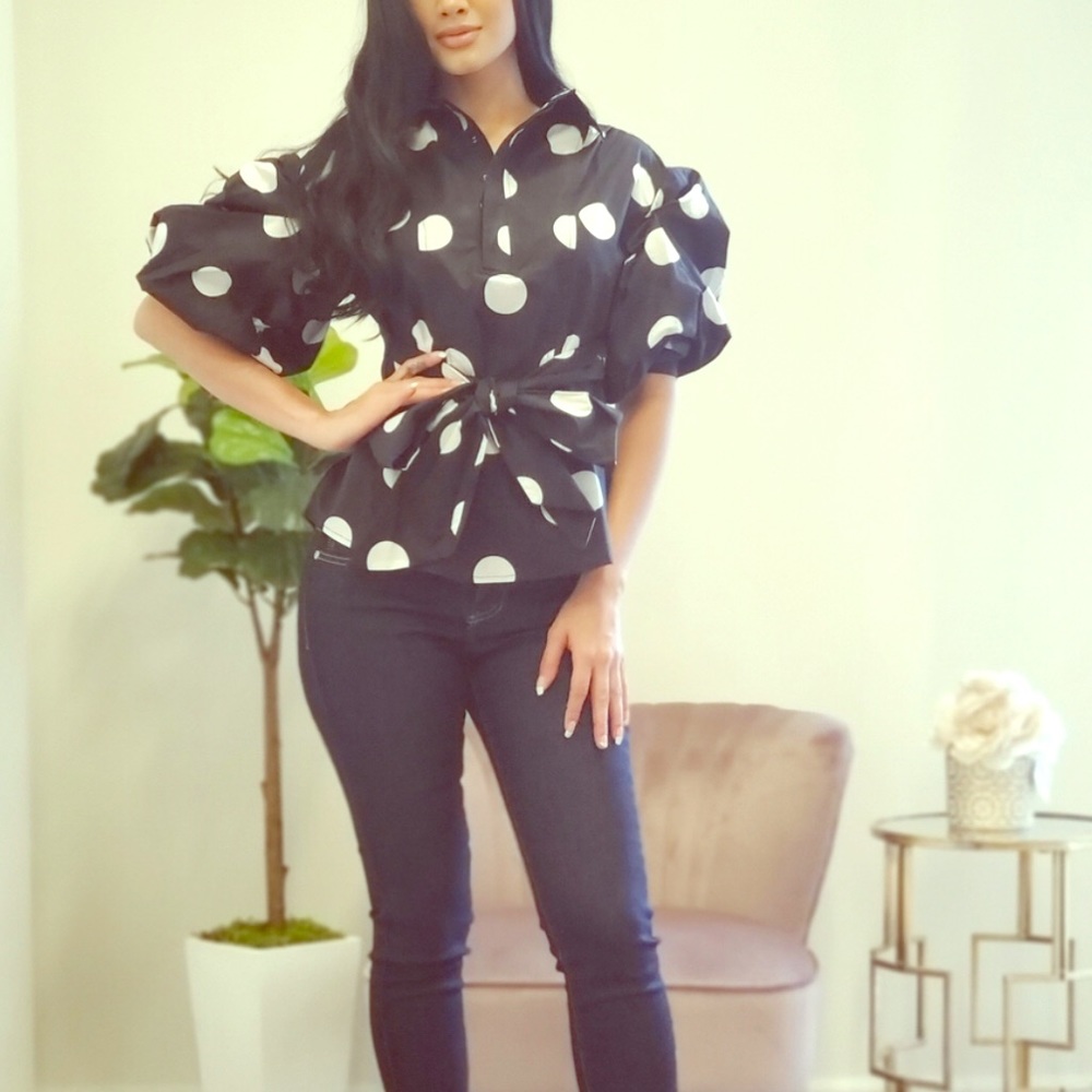Dressy Polka Dot Blouse